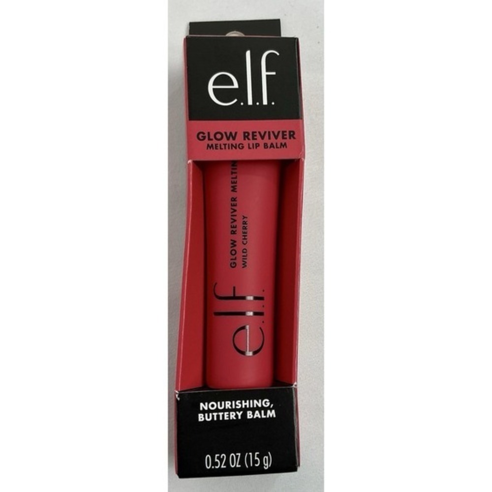 ELF Glow Reviver Melting Lip Balm Wild Cherry Nourishing Buttery 0.52 Oz